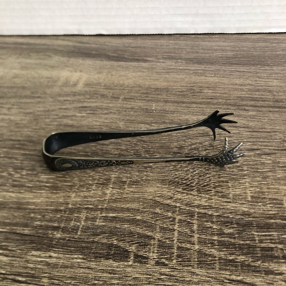 Antique Silverplate Talon Sugar Cube Tongs